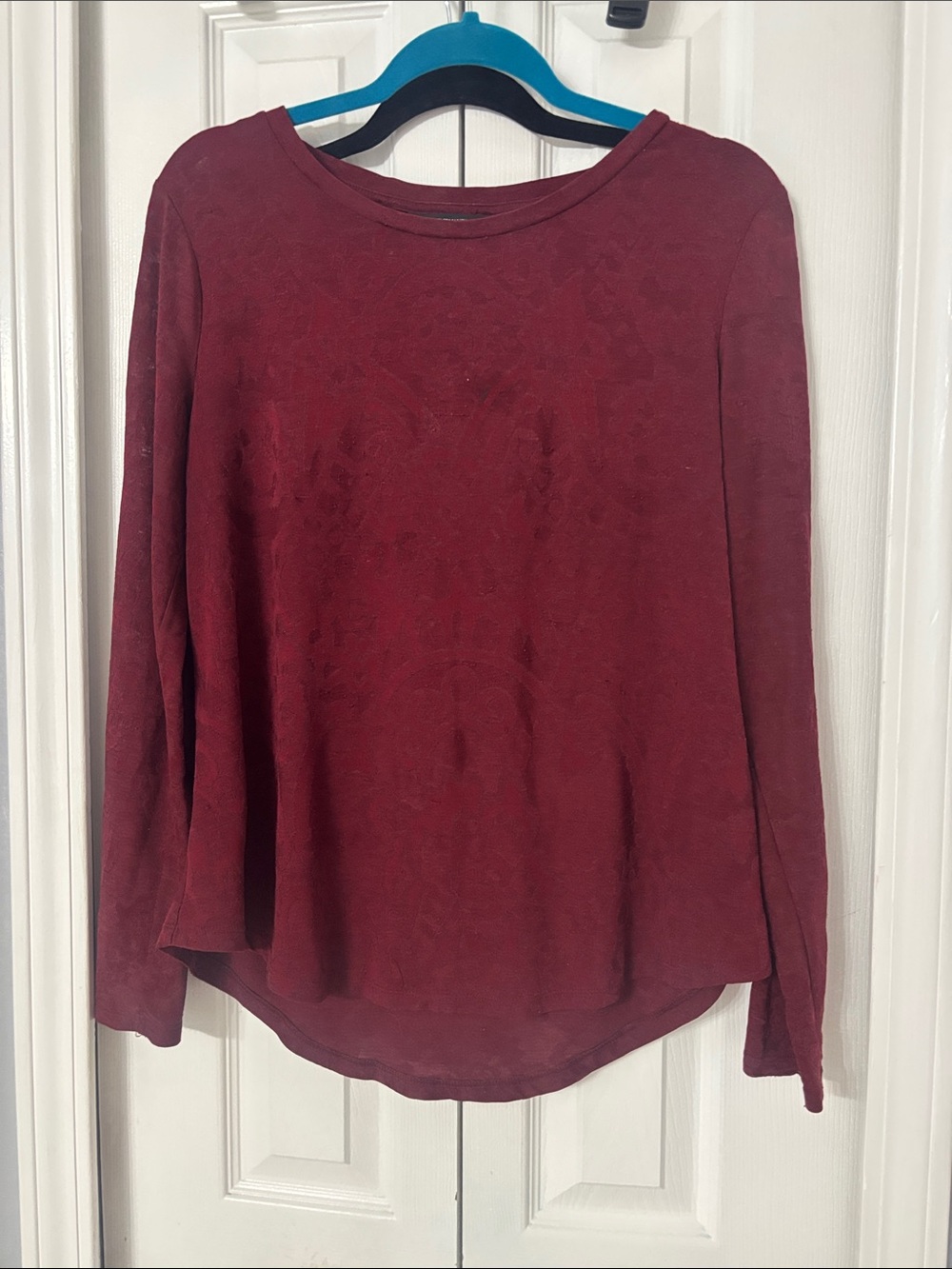 Simply Vera Vera Wang Long-Sleeve Burgundy Top